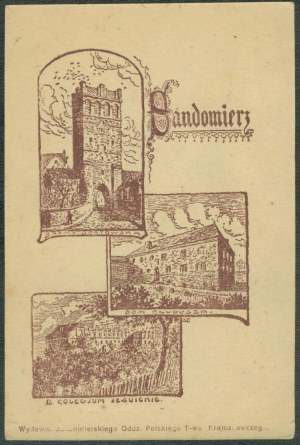 SANDOMIERZ - Opatowwska Gate, Dlugosz House, B. Jesuit Collegium, Wyd. Sandom. Oddz., PTK, lith. sepia, ca. 1920, (*)