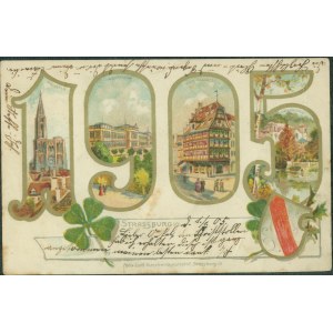 Strasburg i/P., 1905, Kunstverl. Felix Luib, lit. kol,UWAGA !!! Pocztówka nie przedstawia obrazów z Brodnicy w woj.kujawsko-pomorskim.To litografia przedstawiająca francuskie miasto o tej nazwie.