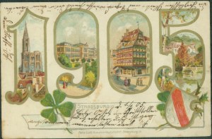 Strasbourg i/P., 1905, Kunstverl. Felix Luib, lith. kol,NOTE !!! The postcard does not depict images from Brodnica, Kujawsko-Pomorskie province.This is a lithograph depicting the French city of that name.