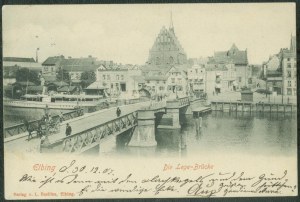 ELBLĄG - Elbing, Die Lege-Brücke, św, czb., Ver. L. Basilius, ca. 1900,