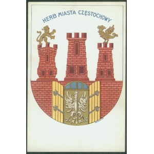 CZĘSTOCHOWA - Herb miasta, Nakł. Bci Rzepkowicz, Warszawa, druk kol., ok. 1910