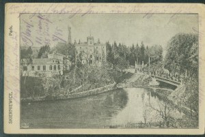 SKIERNIEWICE - Park, RB£, print fb., ca. 1910,