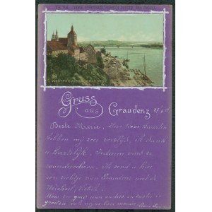 GRUDZIĄDZ - Graudenz, Blick v. Schlossberg, Graudenz, Ph. M. lit. kol., ok. 1900