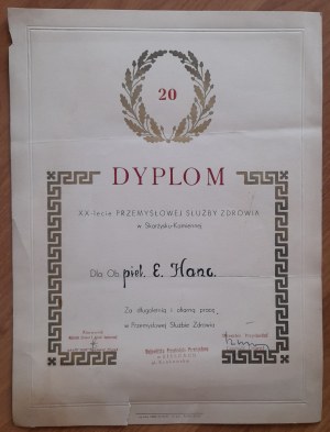 Skarżysko-Kamienna.3 diplomas awarded to nurse Emilia Henc
