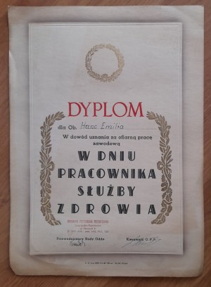 Skarżysko-Kamienna.3 diplomas awarded to nurse Emilia Henc