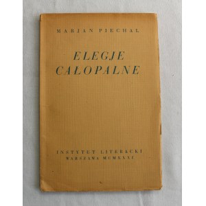 Piechal, Elegje całopalne, Warszawa 1931, dedykacja autora