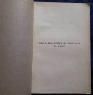 Yearbooks of the Society of Sciences in Silesia.Vol.III
