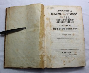 Kollataj, A Critical Dissection of the Principles of History of the Origins of the Human Race, 1842
