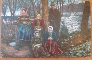 Family in folk costumes