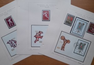Set of 49 stamp exhibition boards titled Summer Olympic Games in Munich 1972.