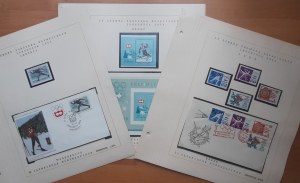 Set of 91 stamp exhibition boards p.t.Winter Olympics of Olipia
