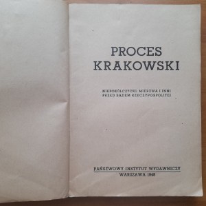 Krakow trial.Niepokólczycki,Mierzwa and others before the court of the republic