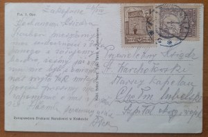 Zakopane - Chelm Lubelski Affixed stamp Fi 205 for 1 gr,which for 5 months served as a payment to the Unemployment Fund