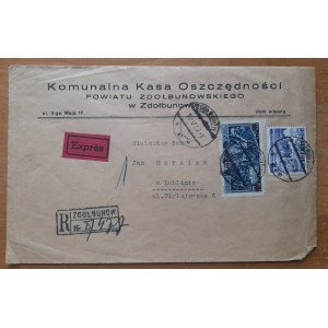 Zdołbanów - Lublin.Koperta z pisma urzędowego nadanego Expresem dnia 22.05.1937 r. do Lublina.