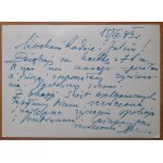 Krosno, Iwonicz-Zdrój.Postal card dated 16.04.1943.