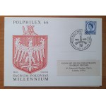 Invitation to a philatelic exhibition in 1966 on the occasion of the 1000th anniversary of the Polish State.