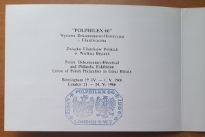 Invitation to a philatelic exhibition in 1966 on the occasion of the 1000th anniversary of the Polish State.