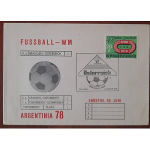 Koperta ze znaczkiem z Mistrzostw Świata w Piłce Nożnej w Argentynie
