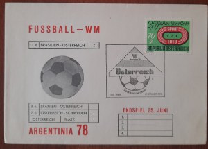 Envelope with a stamp from the World Cup in Argentina