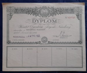 Skarżysko-Kamienna.Diploma of the Citizens' Committee for National Loan