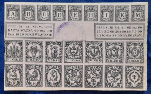 Warsaw.Food vouchers valid from 19 I 1920 inclusive for sugar,lard,flour
