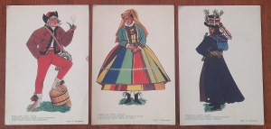 Stryjeńska Z.Three postcards about folk themes
