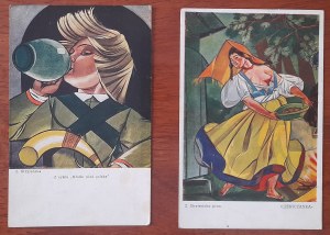 Stryjeńska Z.Two postcards about folk themes