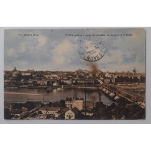 24 Warszawa. Widok ogólny i most Kierbedzia po naprawie w 1916.