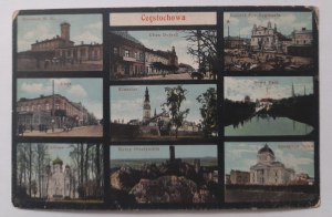 Częstochowa.9 views including synagogue.