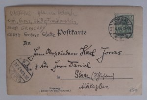 Kłodzko (Glatz).Słup graniczny powiatu Glatz