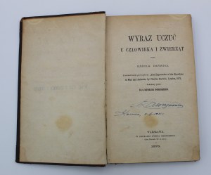 Darwin, Expression of feelings in man and animals, 1873 - First edition
