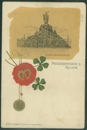 1 INOWROCŁAW - Monument to St. Adalbert, Nakł. Bookg. Journal of Kuyavia, col. letter, ca. 1900