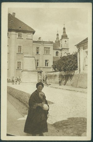 PIOTRKÓW TRYBUNALSKI - Fragment of a college and po-pijarski church, Wyd. Dzienn. Narod., sepia print, ca. 1918