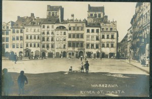 23 WARSAW - St. City Market, B. Paszkowski, Krak. Przedm. 1, Warsaw, sepia photo, ca. 1920,