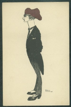 1 WARSAW - Cap of a student of the Warsaw Polytechnic, , For Brotherly Help . Higher Universities of Warsaw, Wyd. Bcia Kleczyńscy, col. print, 1916