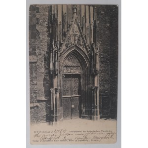 Strzelin Striegau.(Portal główny do kościoła farnego)