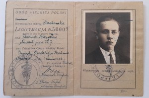 Legitimation card of the Great Poland Camp in the name of Bodwiek Mieczyslaw