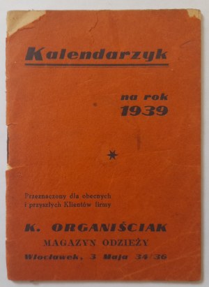 Wloclawek.Calendar for 1939.