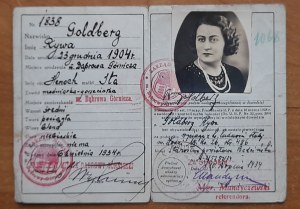 Kielce,Dabrowa Gornicza,ID card in the name of Goldberg Rywa