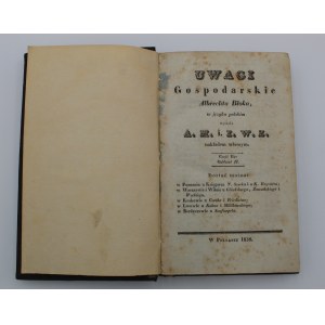 Uwagi gospodarskie Albrechta Bloka w języku polskim, Poznań 1838