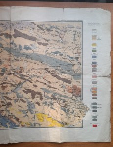 Geological map of the central part of the Świętokrzyskie Mountains.