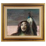 Janusz Lewandowski (1937 Rokicice near Plock-2022 Warsaw), Woman and peacock