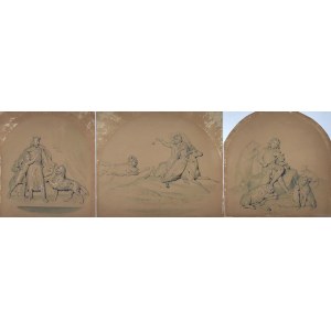 Wojciech GERSON (1831-1901), Three illustrations to The Tale of the Iron Wolf by Antoni Tchaikovsky, 1854