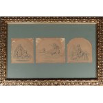 Wojciech GERSON (1831-1901), Three illustrations to The Tale of the Iron Wolf by Antoni Tchaikovsky, 1854