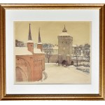 Wladyslaw JAROCKI (1879-1965), Barbican and Florian Gate in Winter, 1928