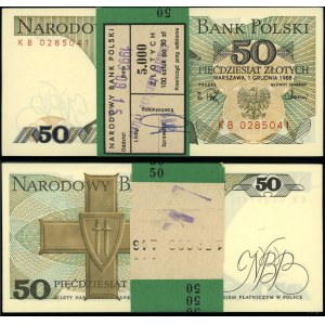 Poland, set: 100 x 50 zloty with NBP banderole, 1.12.1988