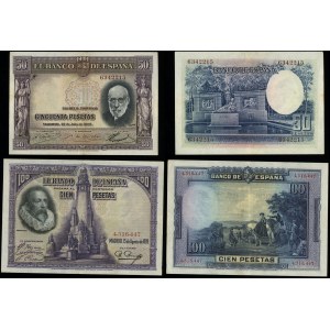 Hiszpania, zestaw 2 banknotów, 1928-1935