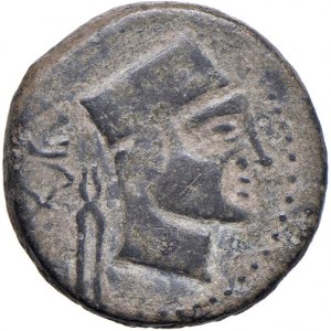 Greek Coins - § IBERIA Málaga (ca. 1st cent. BCE) AE - Head of Hephaestus a d...