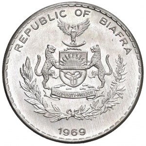 Pièces étrangères - BIAFRA Livre 1969 - KM 6 AG (g 25,55)...