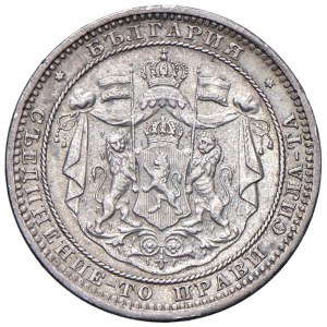 Foreign coins - BULGARIA Alessandro I (1879-1886) 1 Lev 1882 - KM 4 AG (g 5,...